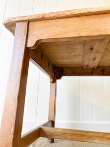 A Rustic English Almost 7ft Dining Harvest Table