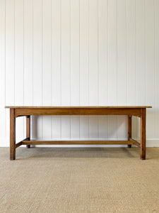 A Rustic English Almost 7ft Dining Harvest Table