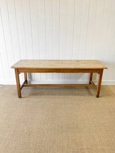 A Rustic English Almost 7ft Dining Harvest Table