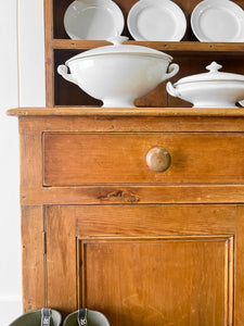 A Very Large Pine Welsh Dresser or Cupboard with Dog Kennel Center