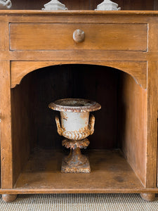 A Very Large Pine Welsh Dresser or Cupboard with Dog Kennel Center