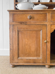 A Very Large Pine Welsh Dresser or Cupboard with Dog Kennel Center