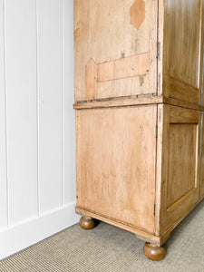 A Large 19th Century English Pine Linen Press Cupboard
