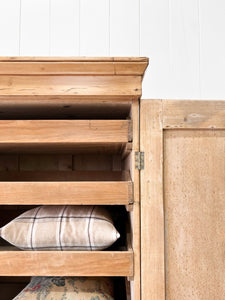 A Large 19th Century English Pine Linen Press Cupboard