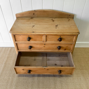 An Antique English Pine Chest of Drawers Dresser Tulip Feet c1890