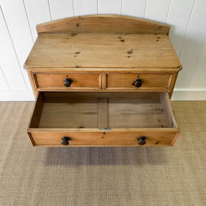 An Antique English Pine Chest of Drawers Dresser Tulip Feet c1890