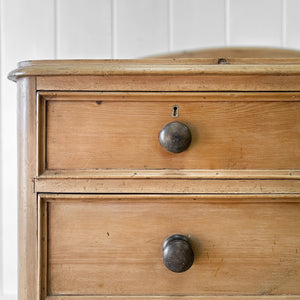 An Antique English Pine Chest of Drawers Dresser Tulip Feet c1890