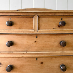 An Antique English Pine Chest of Drawers Dresser Tulip Feet c1890