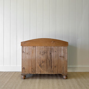 An Antique English Pine Chest of Drawers Dresser Tulip Feet c1890