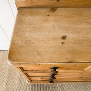 An Antique English Pine Chest of Drawers Dresser Tulip Feet c1890