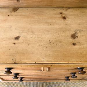 An Antique English Pine Chest of Drawers Dresser Tulip Feet c1890
