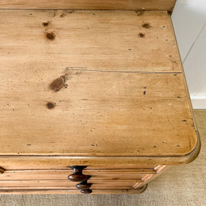 An Antique English Pine Chest of Drawers Dresser Tulip Feet c1890