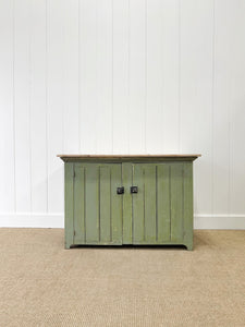 An Antique Green Painted Pine Cupboard c1900