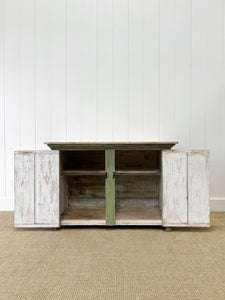 An Antique Green Painted Pine Cupboard c1900