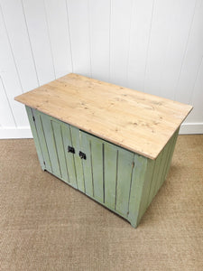 An Antique Green Painted Pine Cupboard c1900