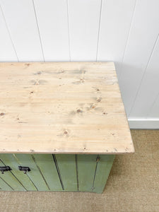 An Antique Green Painted Pine Cupboard c1900