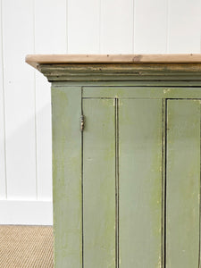 An Antique Green Painted Pine Cupboard c1900