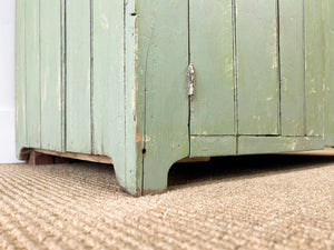 An Antique Green Painted Pine Cupboard c1900