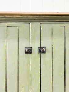 An Antique Green Painted Pine Cupboard c1900