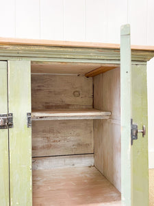An Antique Green Painted Pine Cupboard c1900