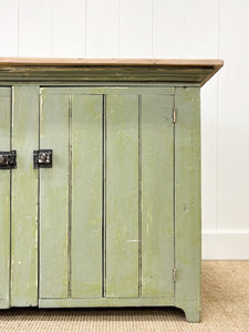 An Antique Green Painted Pine Cupboard c1900