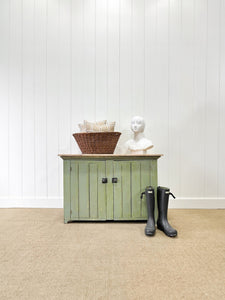 An Antique Green Painted Pine Cupboard c1900