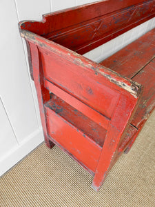 A Good 19th Century Painted Pine Settle or Bench