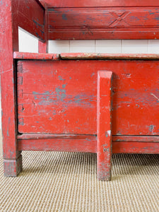 A Good 19th Century Painted Pine Settle or Bench