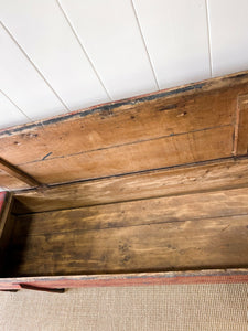 A Good 19th Century Painted Pine Settle or Bench
