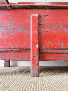 A Good 19th Century Painted Pine Settle or Bench