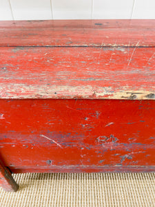 A Good 19th Century Painted Pine Settle or Bench