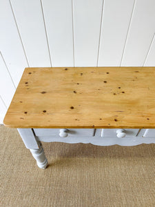 Antique English Country Pine Server or Console Table  c1890