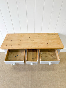 Antique English Country Pine Server or Console Table  c1890