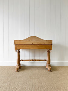 An English Country Pine Galleried Washstand or Console Table c1860
