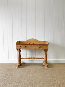 An English Country Pine Galleried Washstand or Console Table c1860