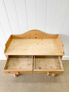 An English Country Pine Galleried Washstand or Console Table c1860