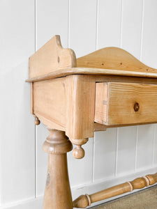 An English Country Pine Galleried Washstand or Console Table c1860