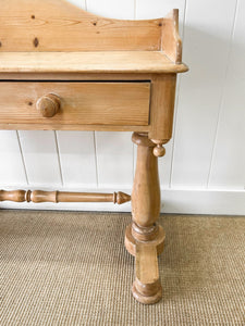 An English Country Pine Galleried Washstand or Console Table c1860