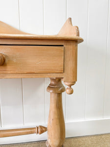 An English Country Pine Galleried Washstand or Console Table c1860