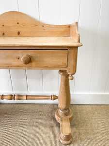 An English Country Pine Galleried Washstand or Console Table c1860