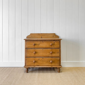 An Antique English Pine Chest of Drawers Dresser Tulip Feet c1890