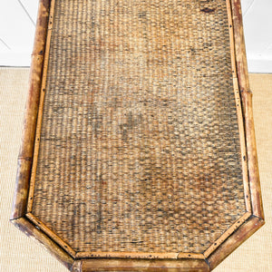 A Victorian Tortoise Shell Colored Bamboo Octagonal Three Tier Occasional Table