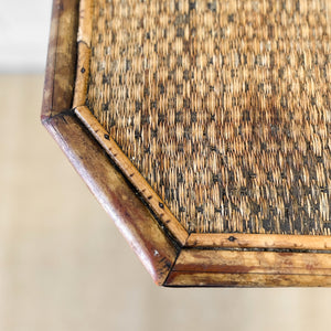 A Victorian Tortoise Shell Colored Bamboo Octagonal Three Tier Occasional Table