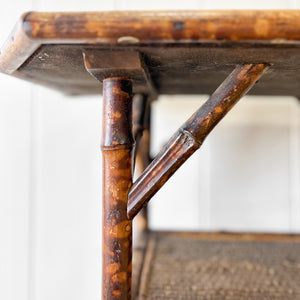 A Victorian Tortoise Shell Colored Bamboo Octagonal Three Tier Occasional Table