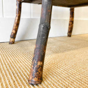 A Victorian Tortoise Shell Colored Bamboo Octagonal Three Tier Occasional Table