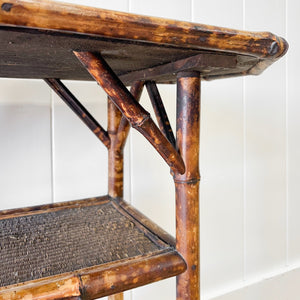 A Victorian Tortoise Shell Colored Bamboo Octagonal Three Tier Occasional Table