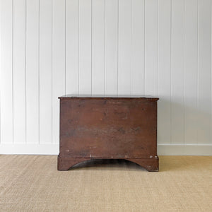 An English Pine Mule Chest Trunk or Blanket Box with Original Faux Paint c1850