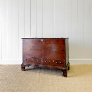 An English Pine Mule Chest Trunk or Blanket Box with Original Faux Paint c1850
