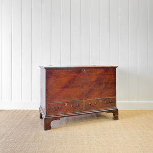 An English Pine Mule Chest Trunk or Blanket Box with Original Faux Paint c1850