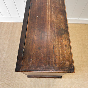An English Pine Mule Chest Trunk or Blanket Box with Original Faux Paint c1850